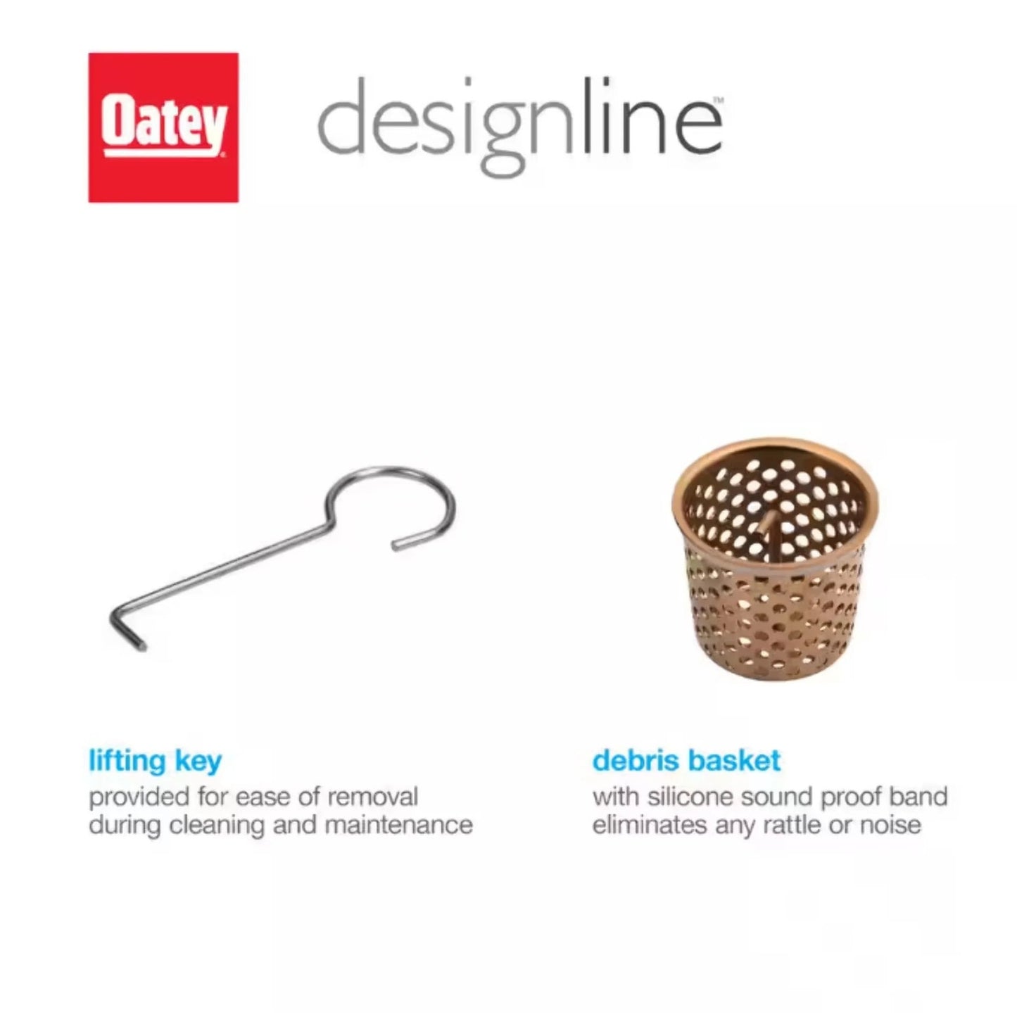 Oatey Designline 4" × 4" Stainless Steel Square Shower Drain, Champagne Bronze