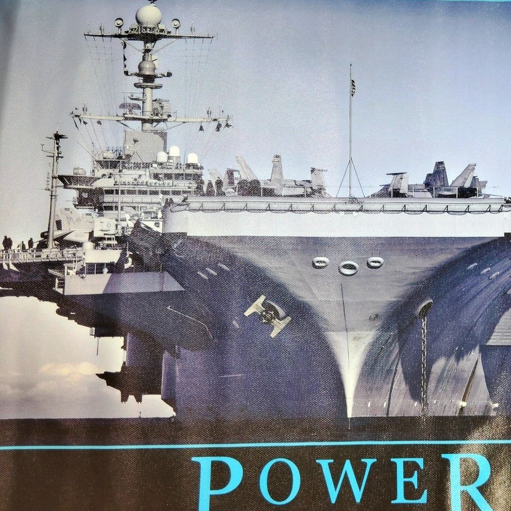 24x16" U.S. Aircraft Carrier Canvas Print – Power Motivational Wall Art (Unframed)