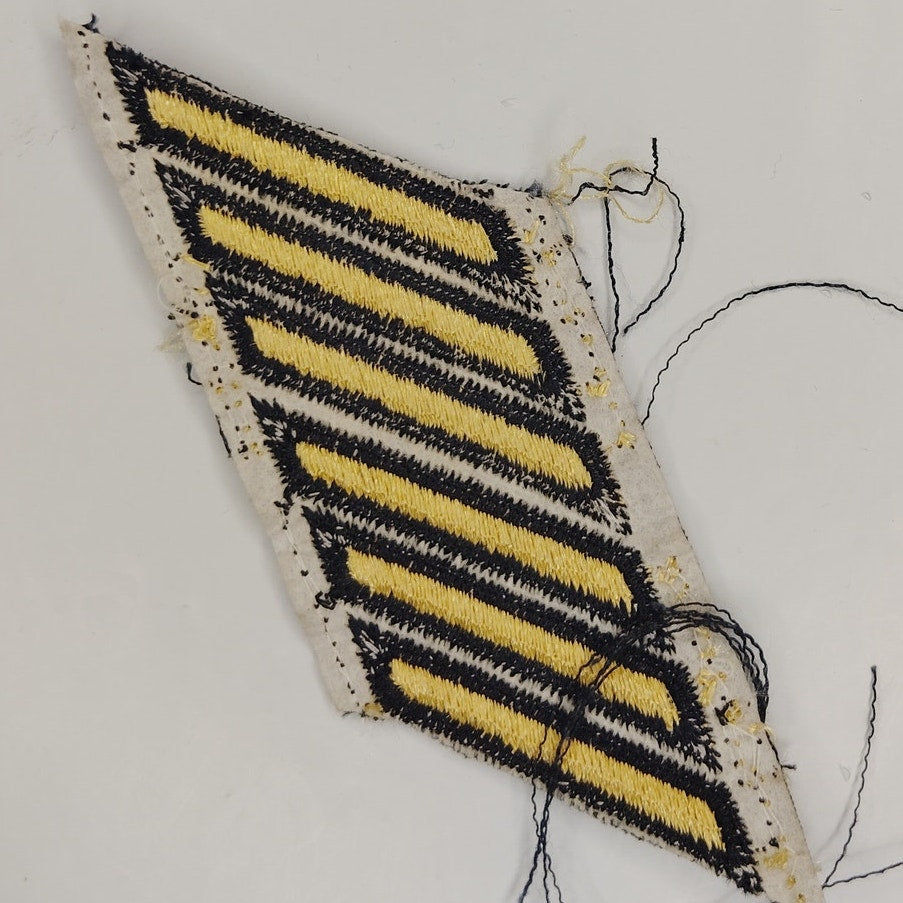 Army Service Stripes Hash Marks 6‑Stripe (18 Yr) Gold on Black Cut Edge Sew‑On