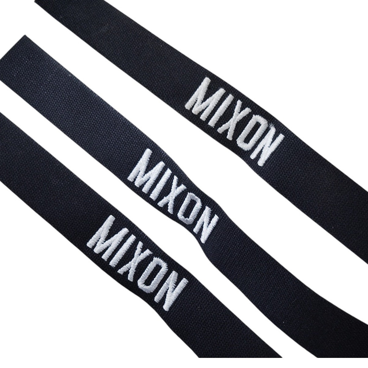 3x Custom Name Tape "MIXON" Black Twill w/ Silver Thread 9"x1"