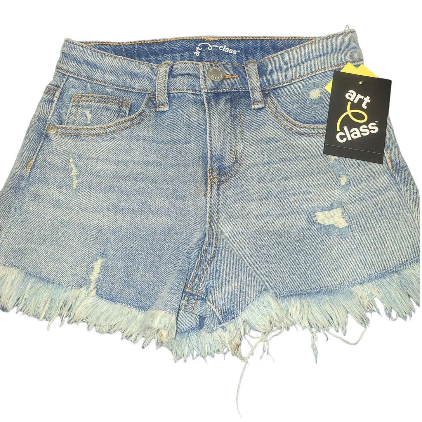 Girl's A-Line High-Rise Med. Wash Jean Shorts - Art Class, Size Med (7/8) NWT