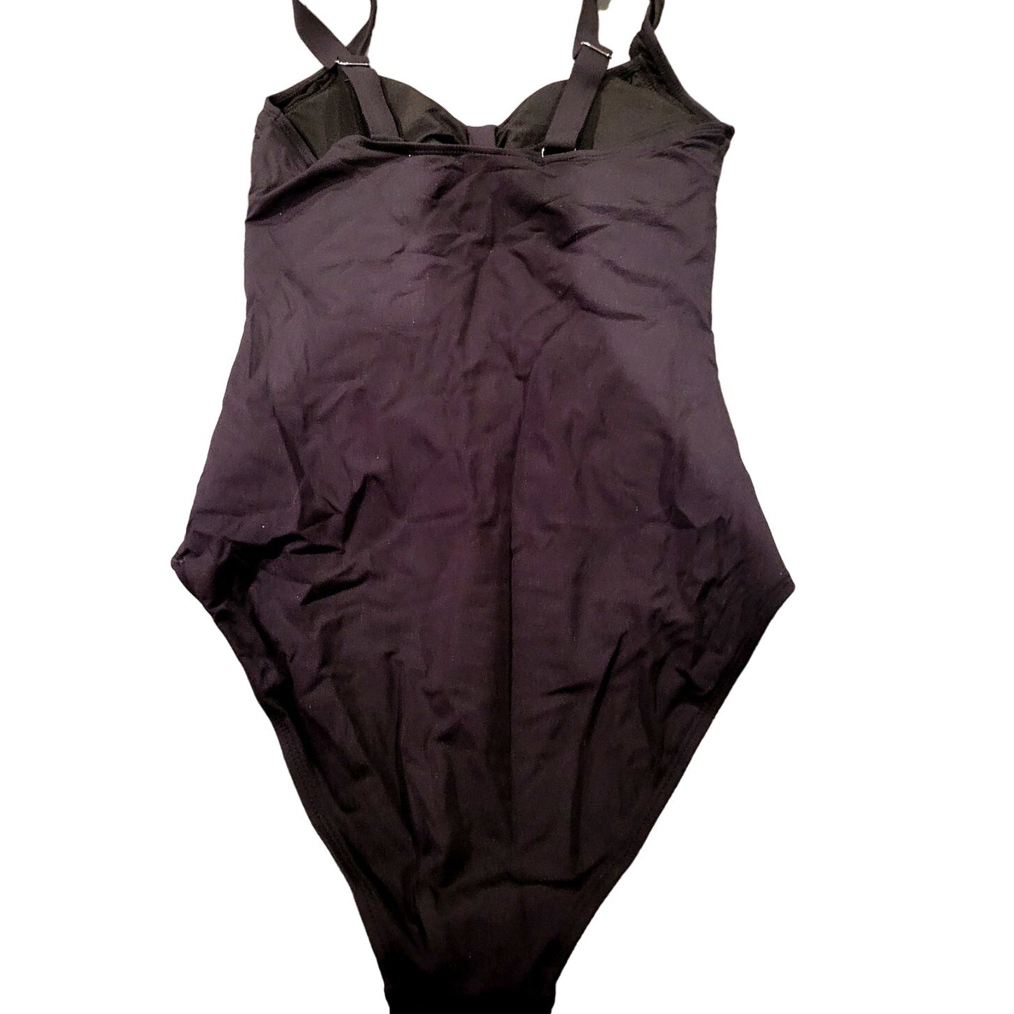 Tempt Me Women Black Ruched Slimming One Piece, Tummy Control Vintage S (4-6)