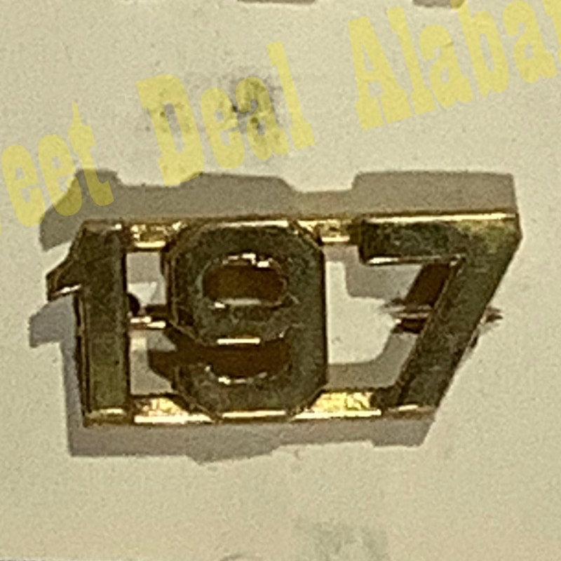 Early/Mid 1900s Brass C-Clasp Number "197" Collar Device 3/8"H Hat / Lapel Pin