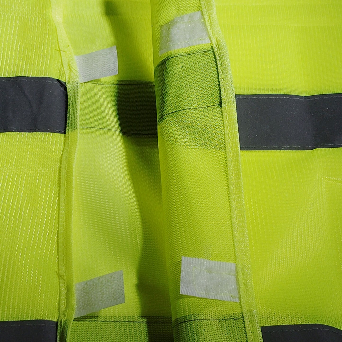 Hi‑Vis Fluorescent Yellow Safety Vest 38" Chest 2 Reflective Stripes Hook‑&‑Loop