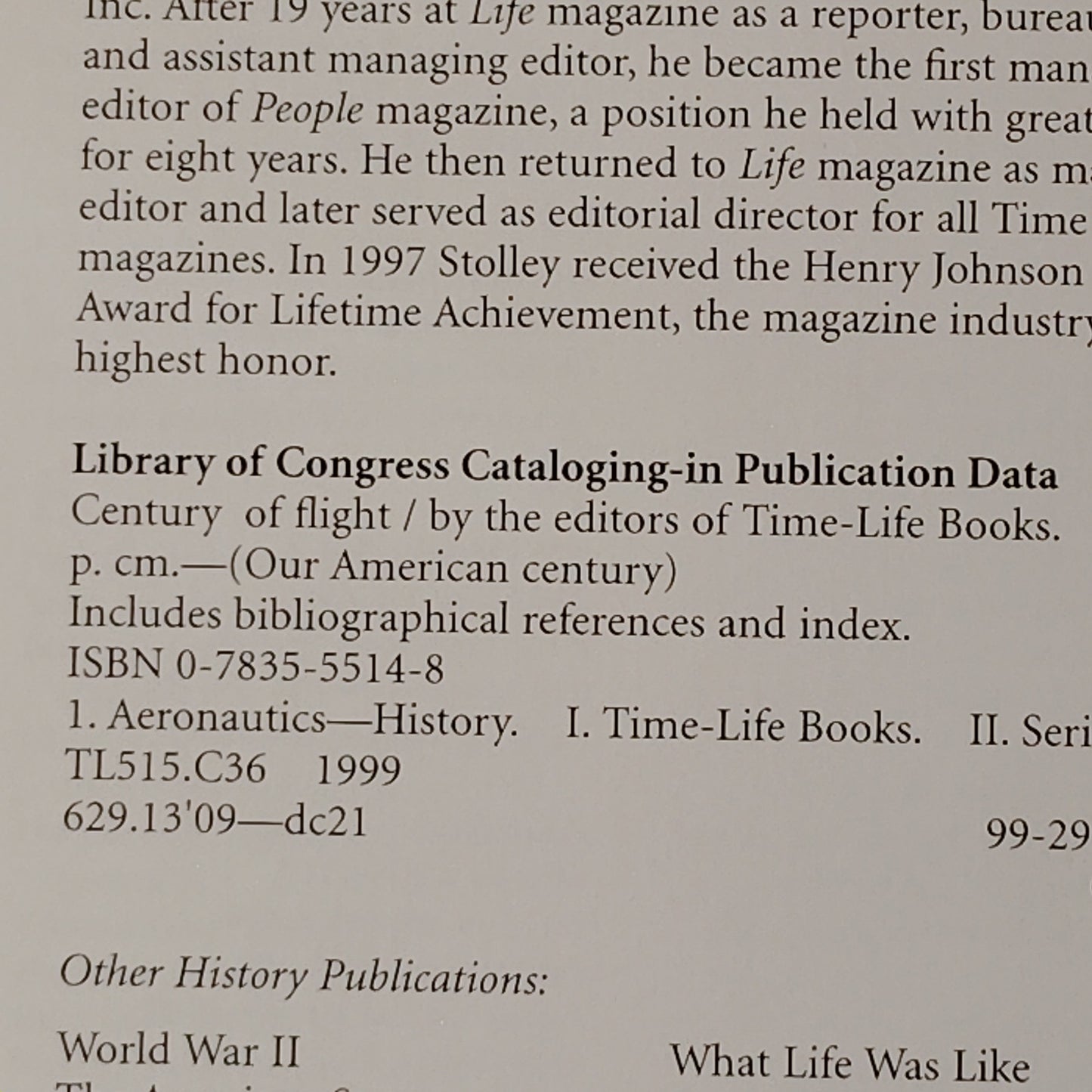 Time-Life Books - Century of Flight: Our American Century (HC 1999) Aviation