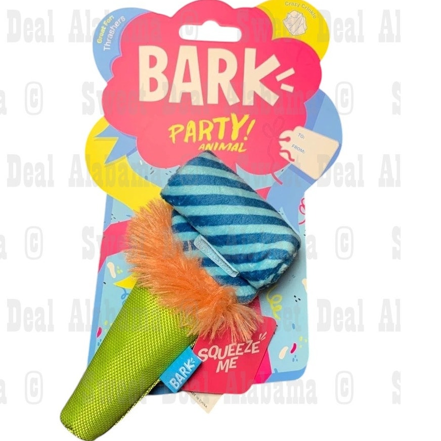 Bark Party Animal! Roll Over Party Blower, Soft Toy for Small Dogs