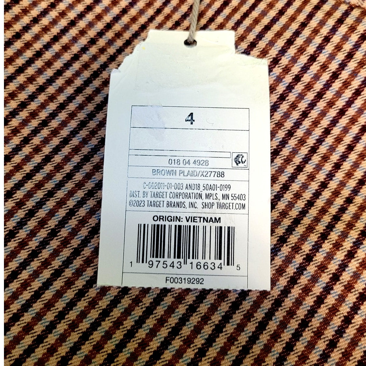 Women's Bi-Stretch Skinny Pants - a New Day™ Brown Plaid 4