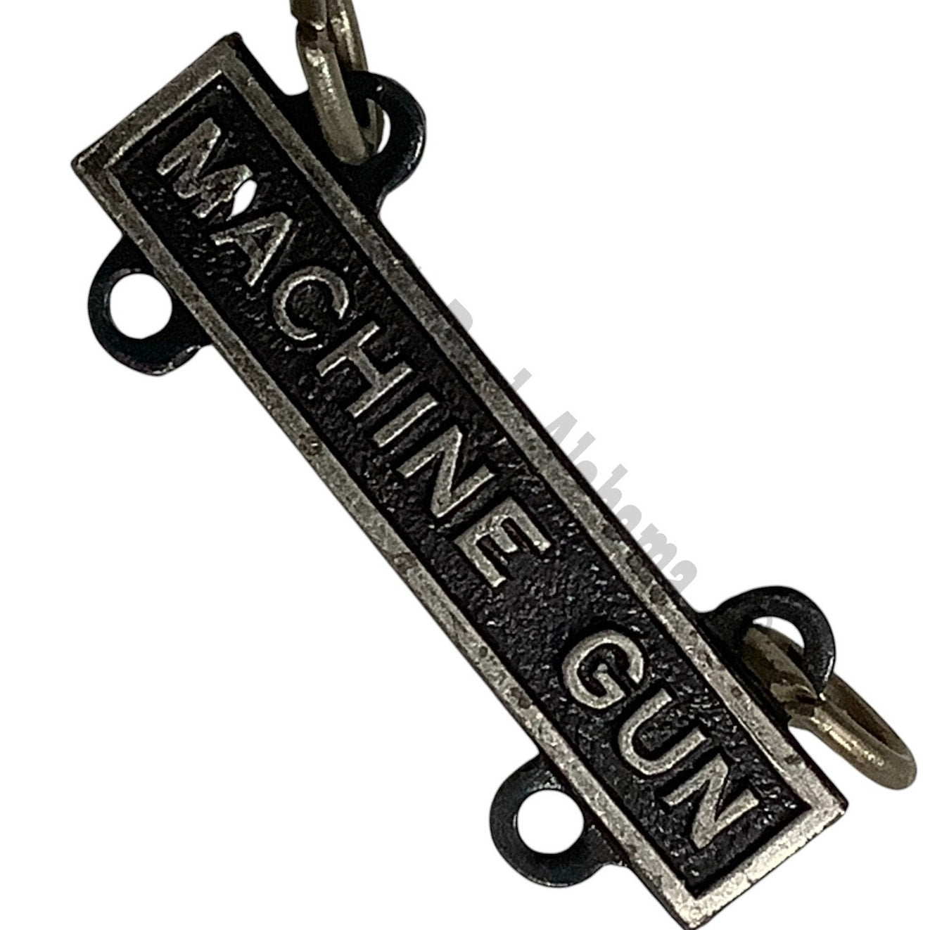 Military Qualification Bar, Machine Gun, 1/2"H x 1"W, Silver w/ Black Background
