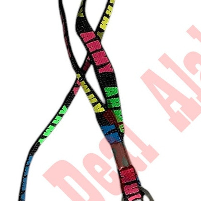 Army Multi-Color Lanyard, 5/16"W, with End Clip for Badge or Keyring 17"L (34")