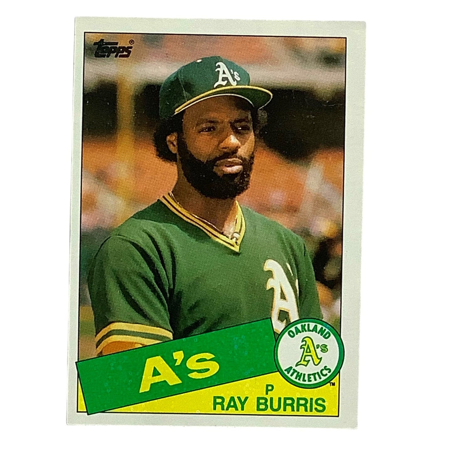 Ray Burris, Oakland Athletics (A's), MLB, 1985 Topps Card 758, EX/NM