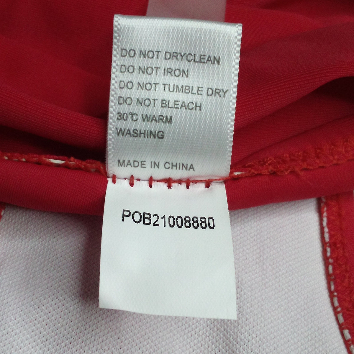 Red High-Waisted Swimsuit Bottoms - Ruched Sides, White Lined, Size L