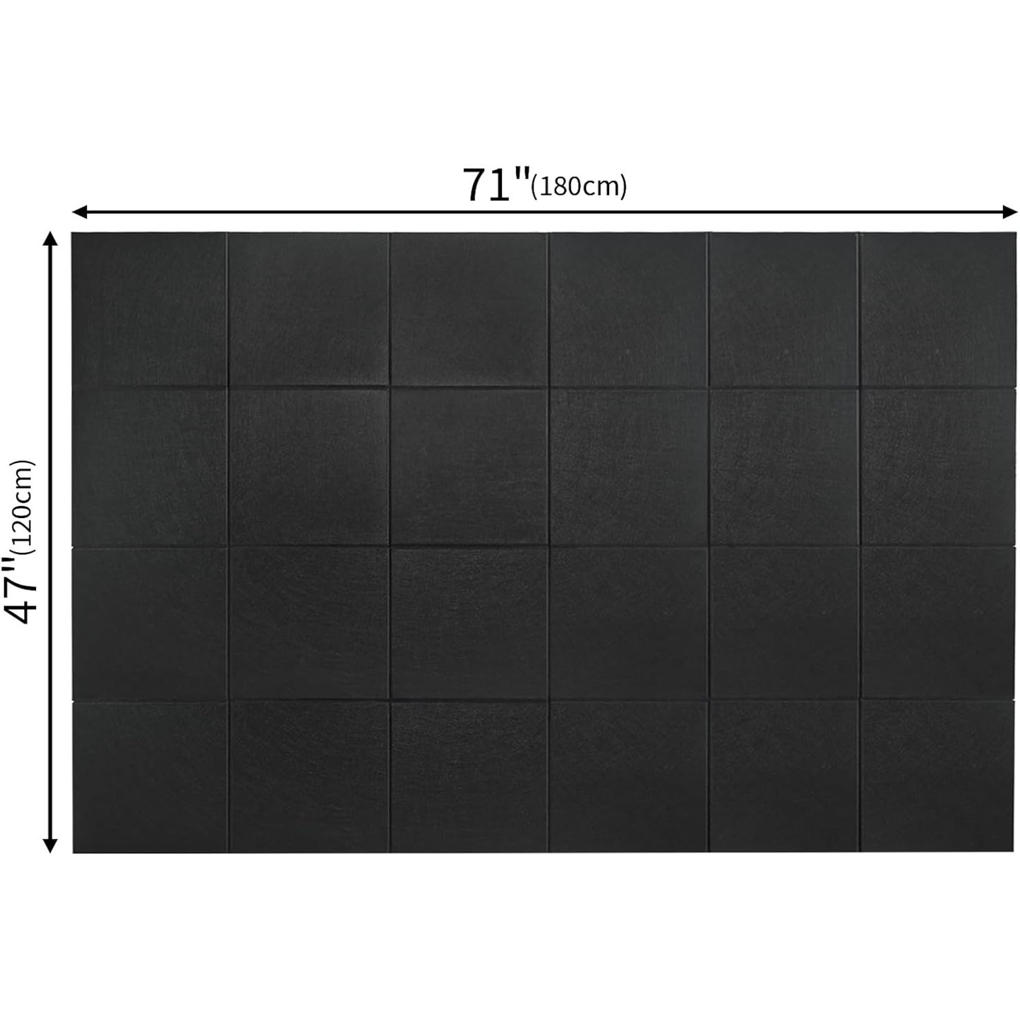 Felt Bulletin Board Tiles, 24-Pack (70"x47") Blk - w/ Adhesive Tabs & Push Pins