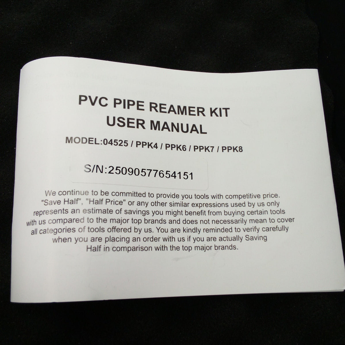 VEVOR PVC Pipe Reamer Kit PPK4 4-Piece 1-1/2" to 4" SCH40 Socket Saver