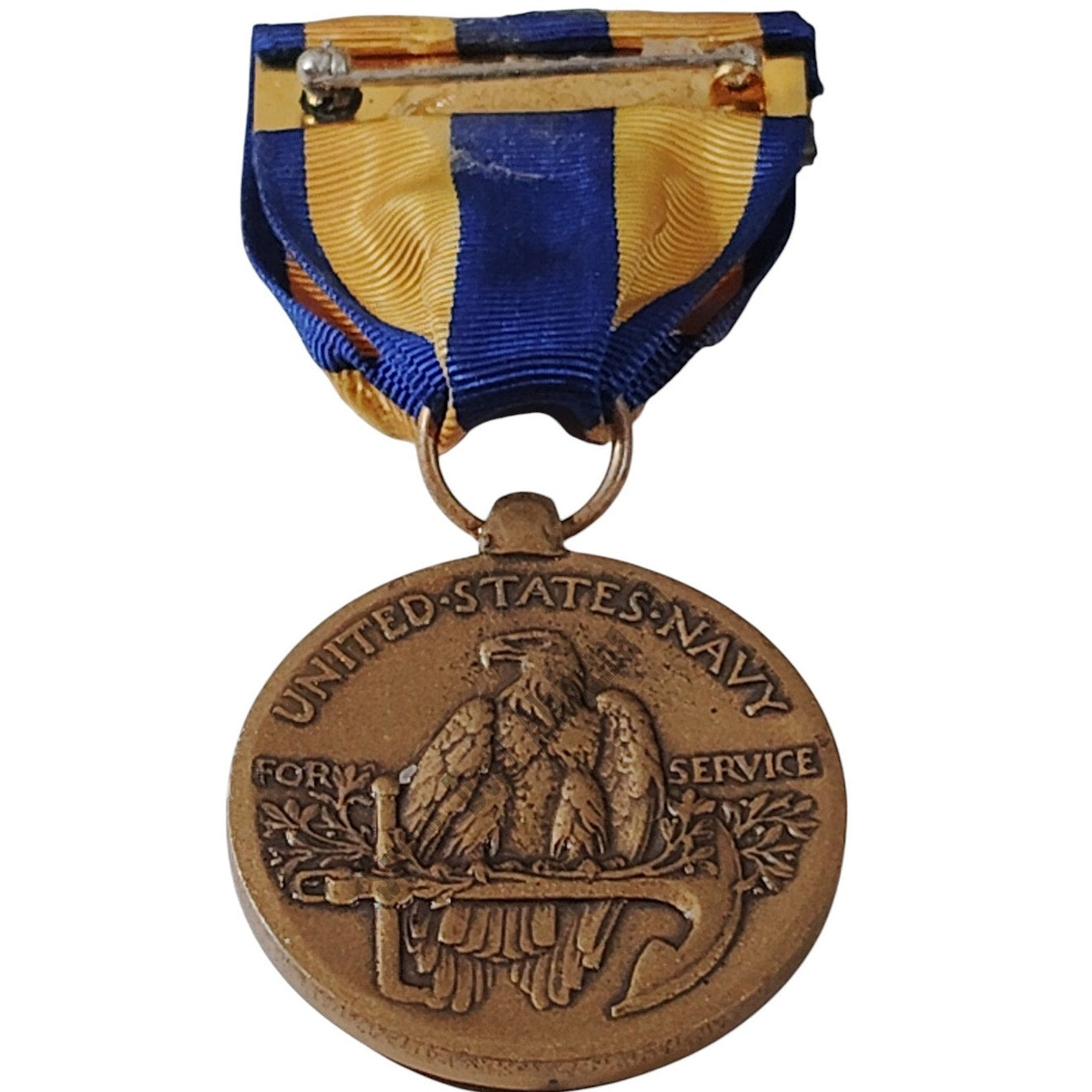 U.S. Navy Expeditions Service Medal w/ Pinback, 1-3/8"D x 3"H Overall