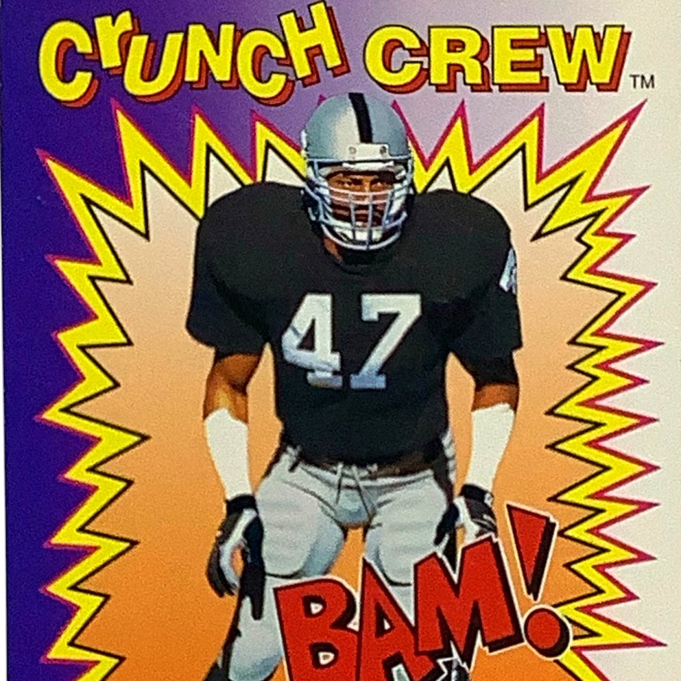Ronnie Lott, Oakland Raiders, NFL 1991 Score Crunch Crew Card 651, EX/NM