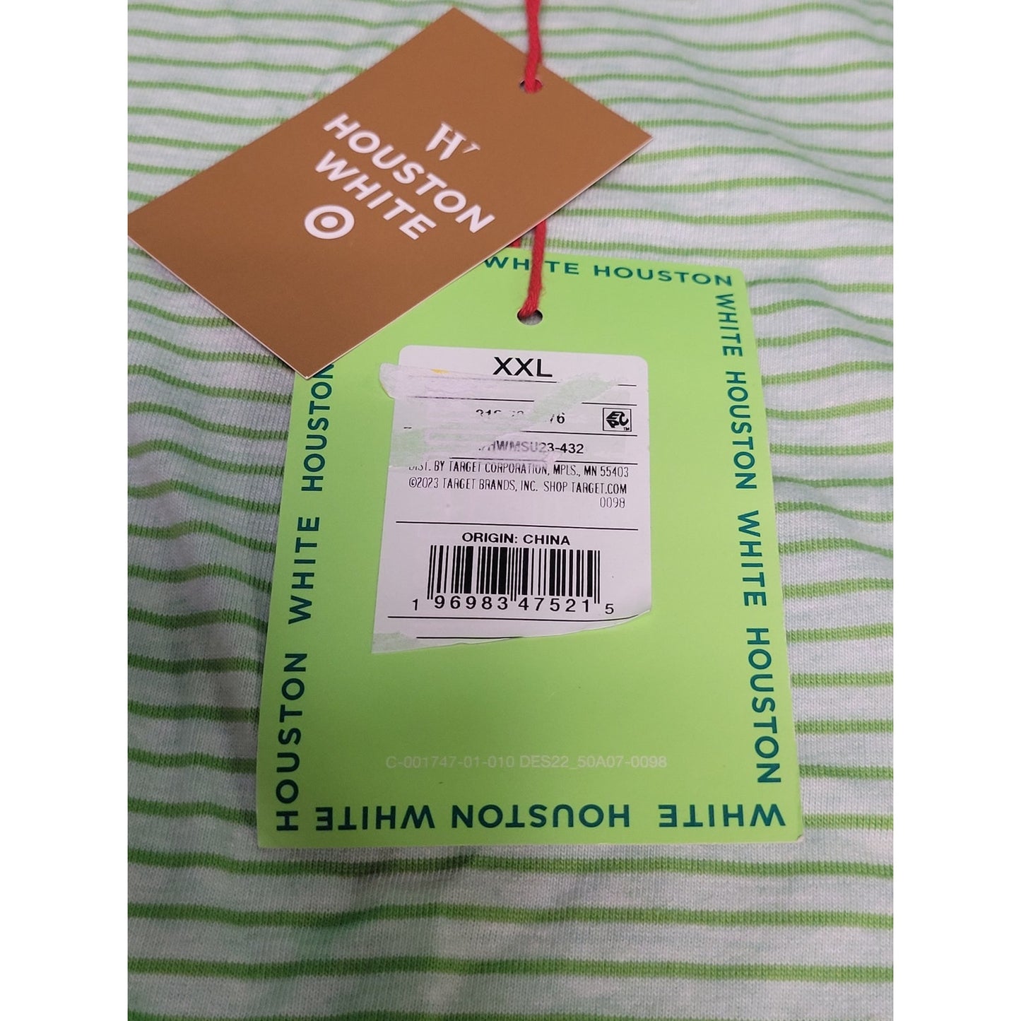 Houston White Adult Tank Top - Green Striped XXL