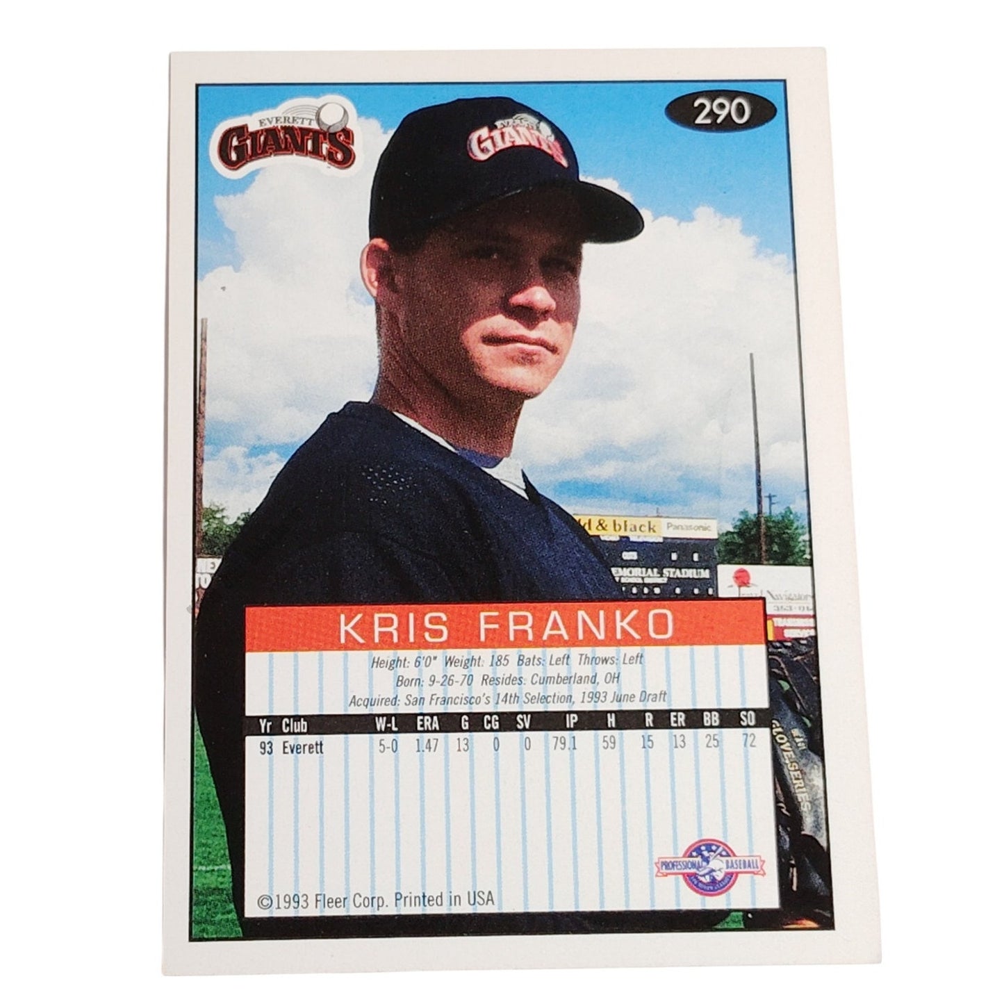 Kris Franko, Everett Giants, #290, 93-94 Fleer Excel Minor Leagues