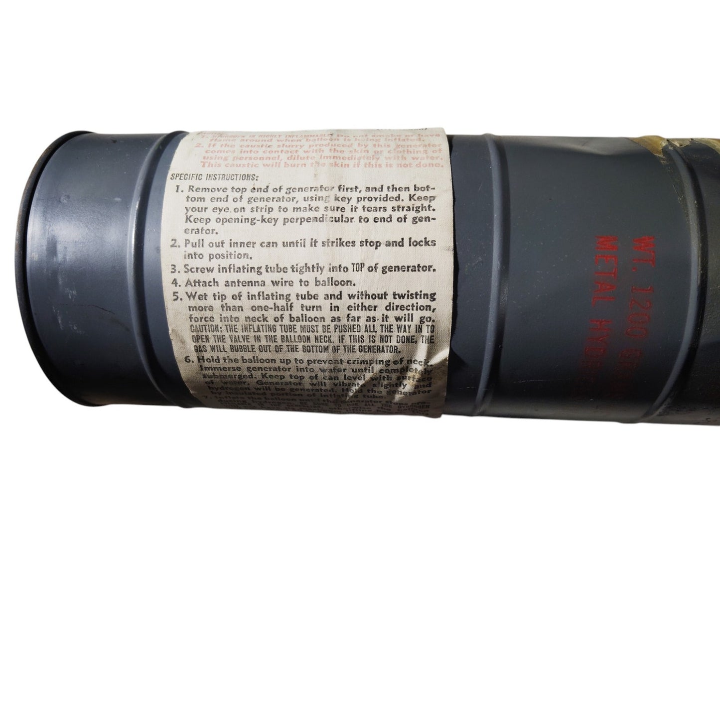 USN M-315-B Hydrogen Generator Kit – Sealed Cartridge w/ Key – Dec 1964 – Balloon Inflation Unit