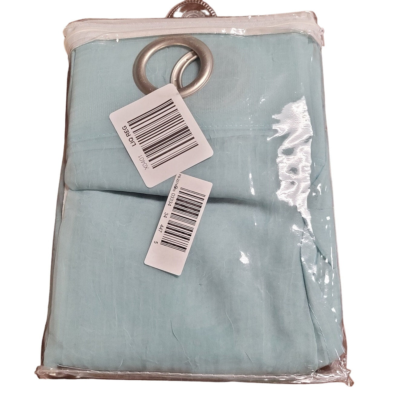 Eclipse Emina Crushed Sheer Voile Rod Grommet, Single Curtain Panel 50"x84" Aqua