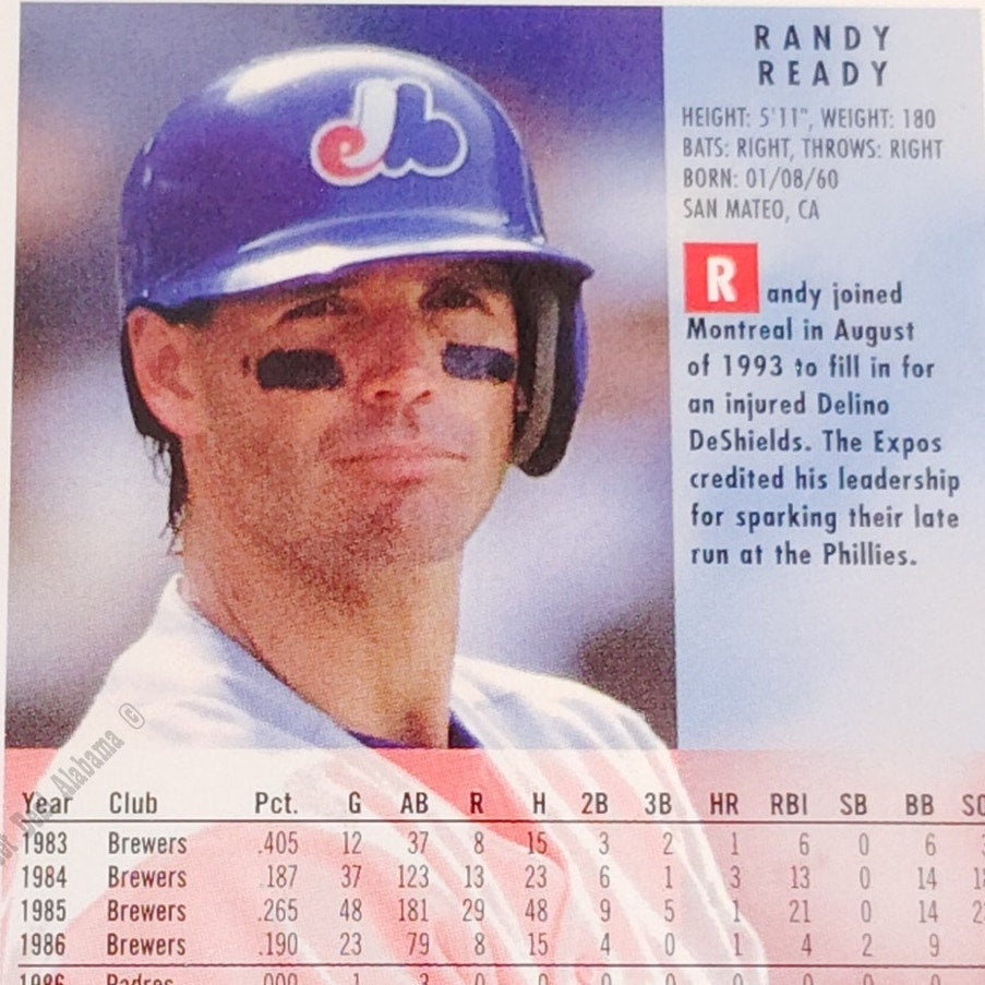 Randy Ready, Montreal Expos, #547, 1994 Fleer Baseball Collector's Card