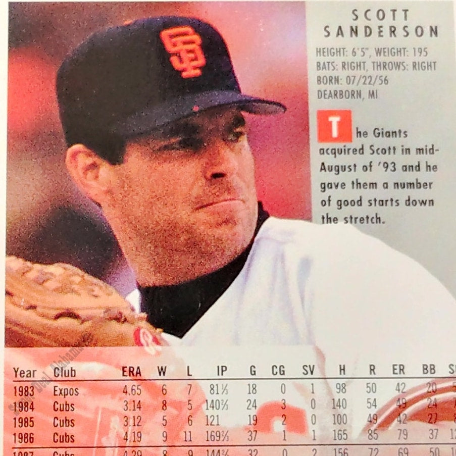 Scott Sanderson, San Francisco Giants, #700, 1994 Fleer Baseball Collector's Card