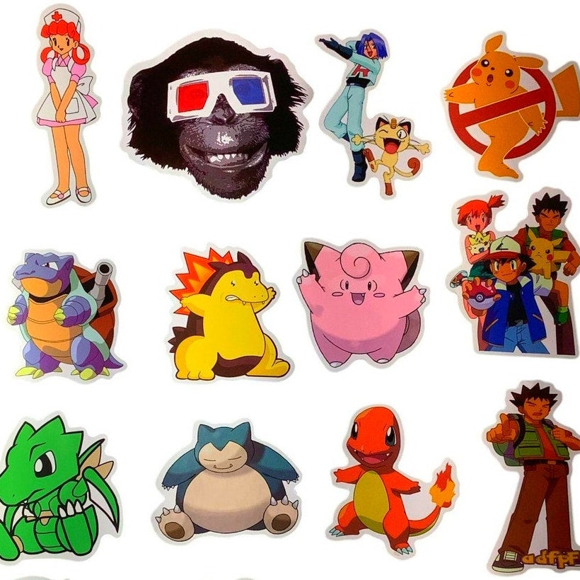 Lot of 20 Pokemon Stickers Pictured, Great for Scrapbooking and More