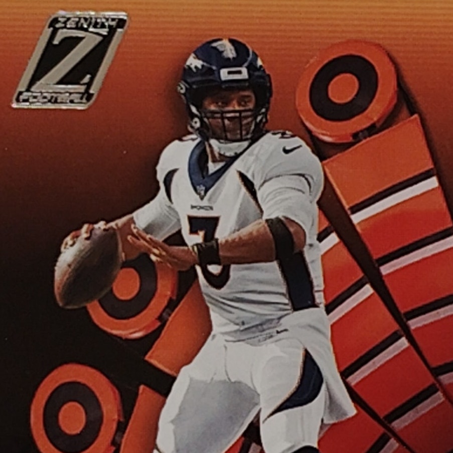 Russell Wilson, Denver Broncos, NFL 2022 Panini-Zenith Card 77, EX/NM
