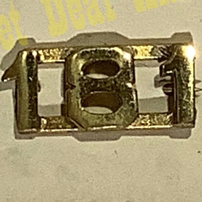Early/Mid 1900s Brass C-Clasp Number "181" Collar Device 3/8"H Hat / Lapel Pin