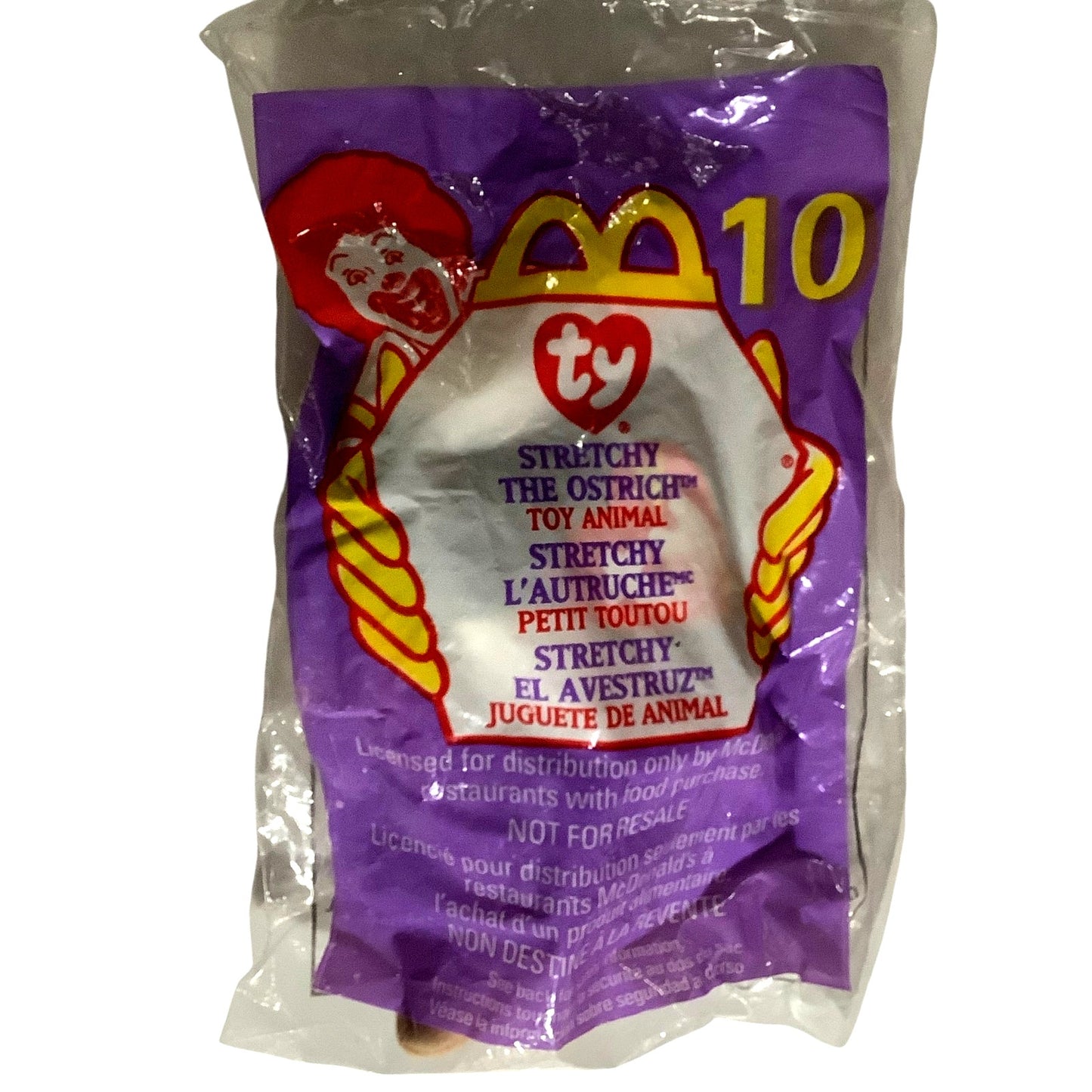 TY Teenie Beanie Babies - Stretchy the Ostrich, McDonald's 1999 Happy Meal, NIP