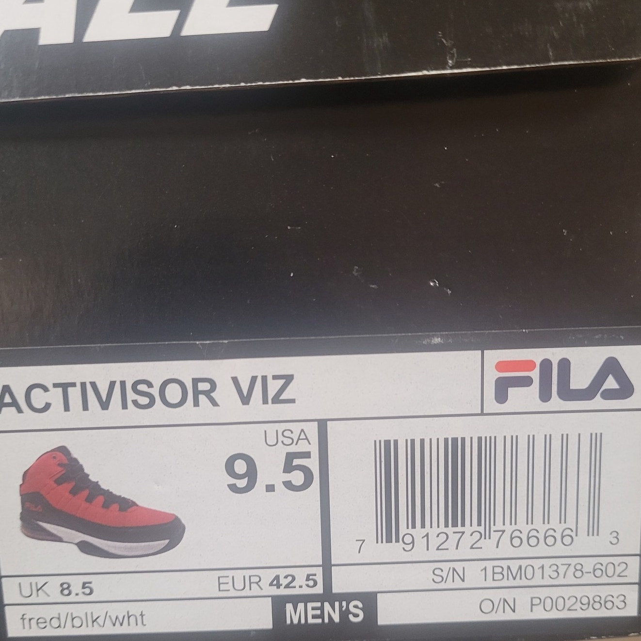 Fila Activisor Viz Men’s Athletic Shoes, Size 9.5 Red/Black, Lightweight Comfort