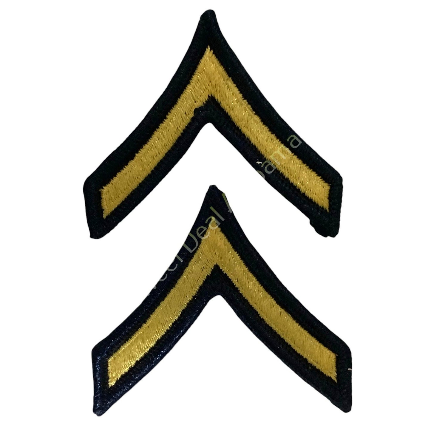 1 Set Female Private 2nd Class (E-2) Sew-On Chevrons, 2-5/8"H x 2-3/8"W