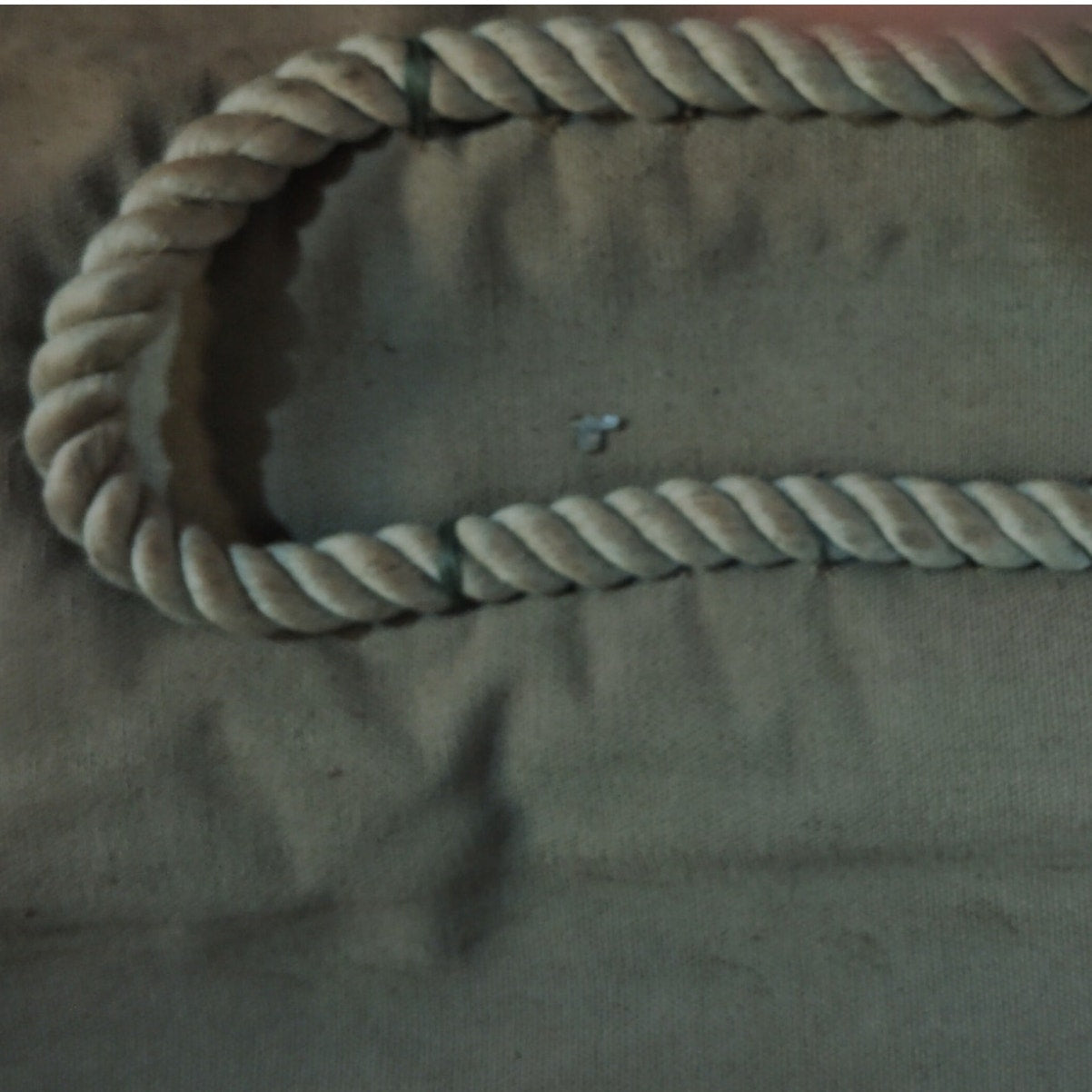 Vintage 1950's U.S. Army Canvas Transport Bag 17"x29" Rope Handle