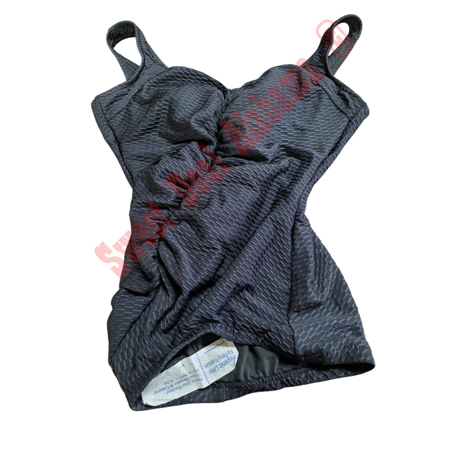 Women's Maxine Textured Spa Shirred Leg One Piece Swimsuit Misses 16 Black