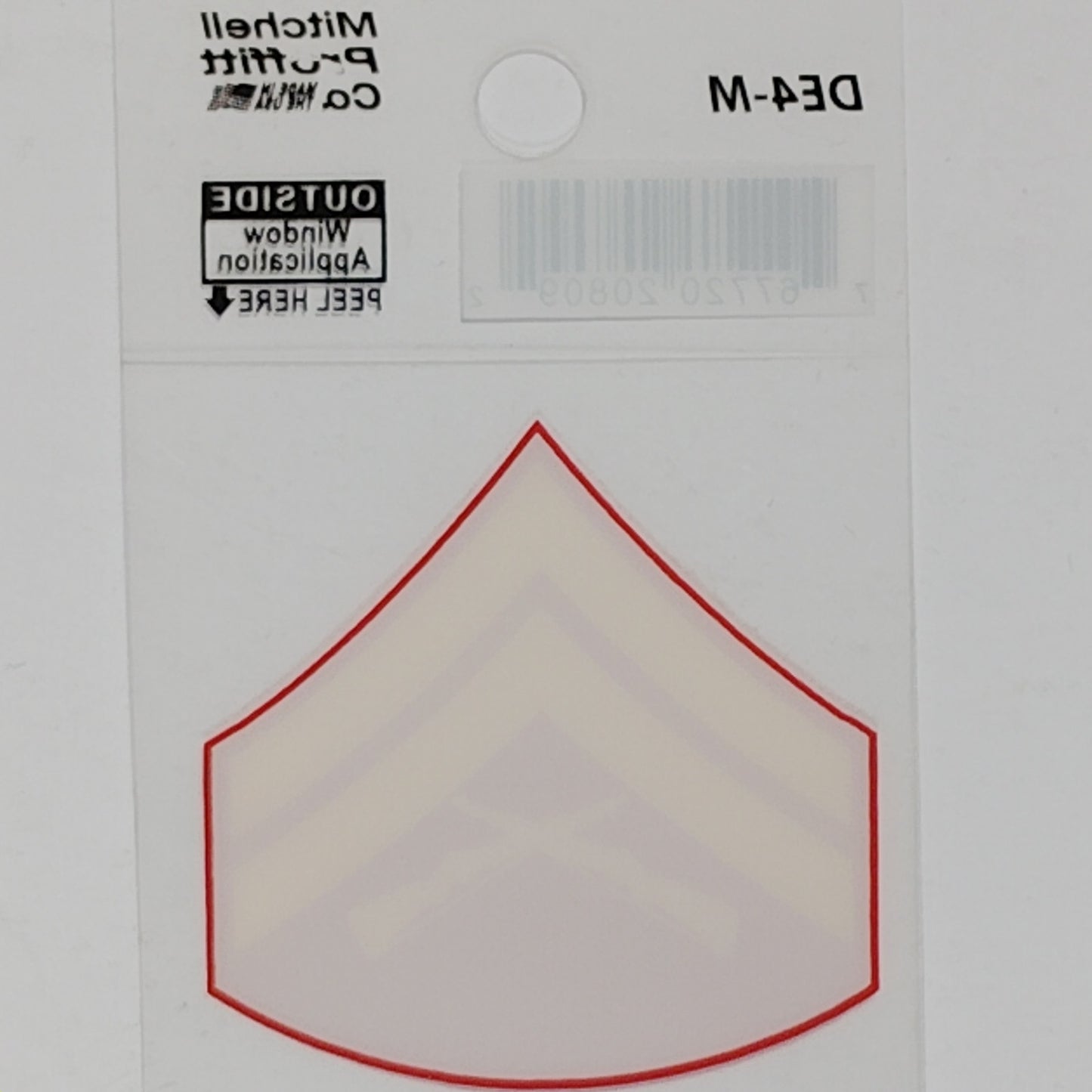 USMC Corporal (E-4) Decal – 2" x 2" Vinyl, Window Mount – Red & Gold – DE4‑M