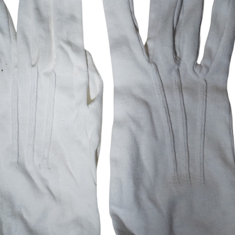 White Cotton Service Gloves – Size Large, Slip-On Style