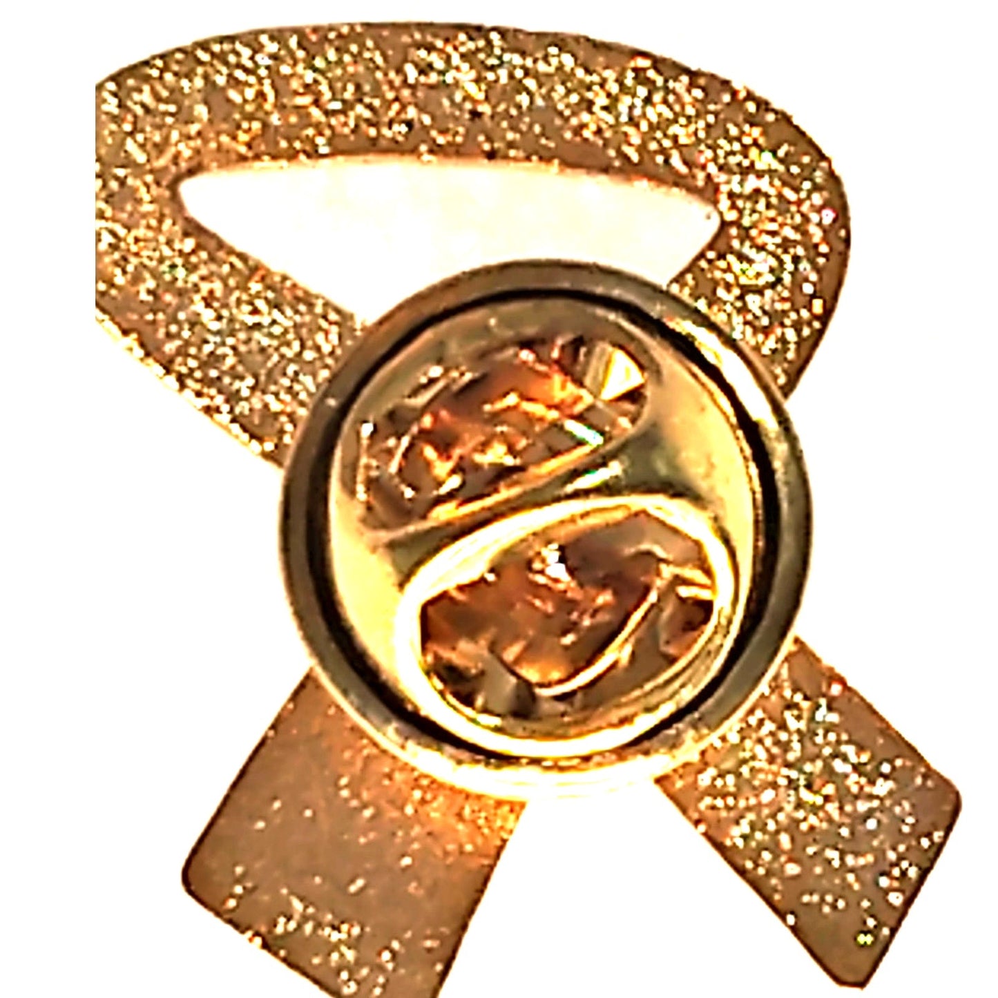 Yellow Awareness Ribbon Novelty Biker Jacket Hat Lapel Pin 7/8" × 3/4"