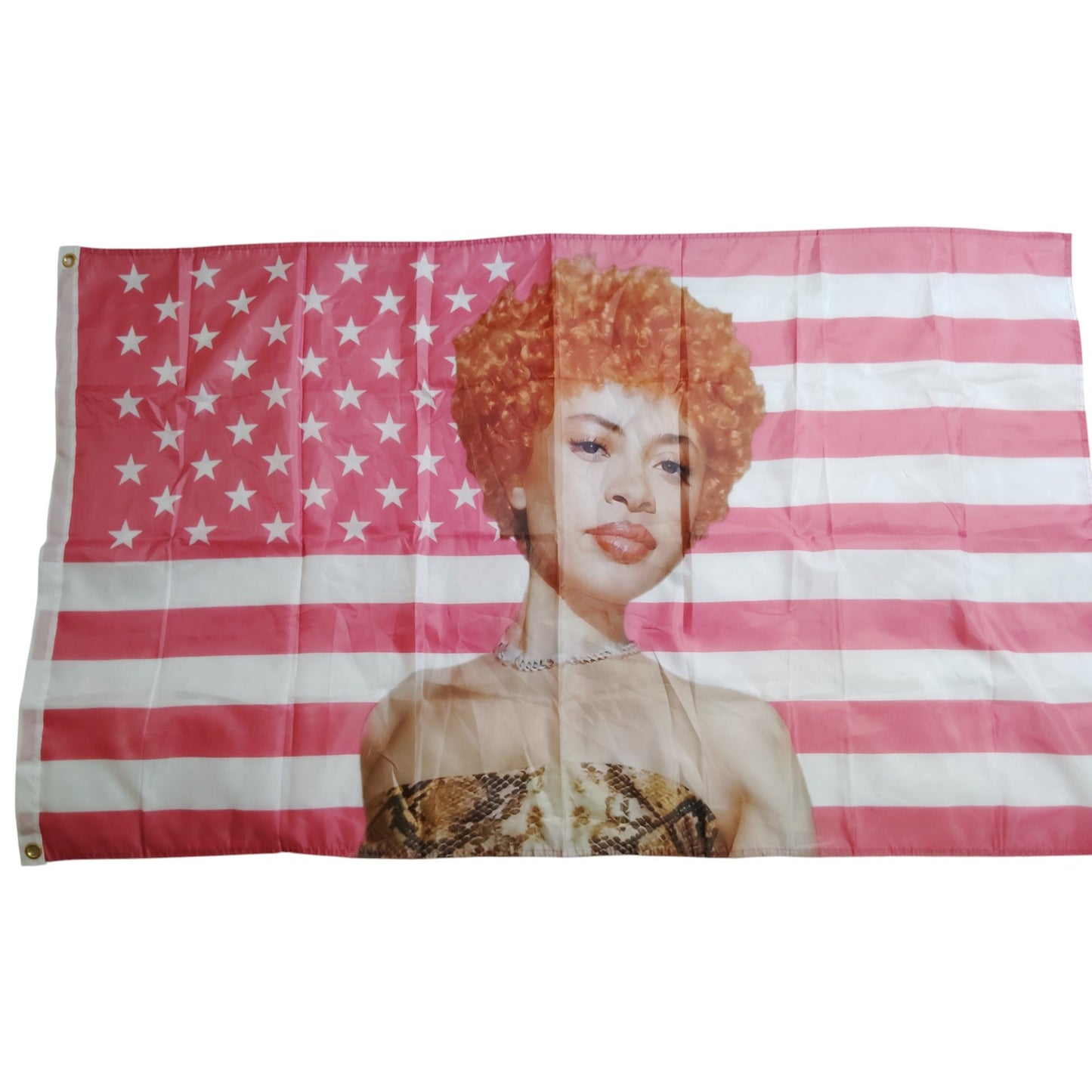 Ice Spice 3x5ft Pink American Tapestry Flag – 2 Brass Grommets, Outdoor or Room & Dorm Wall Tapestry