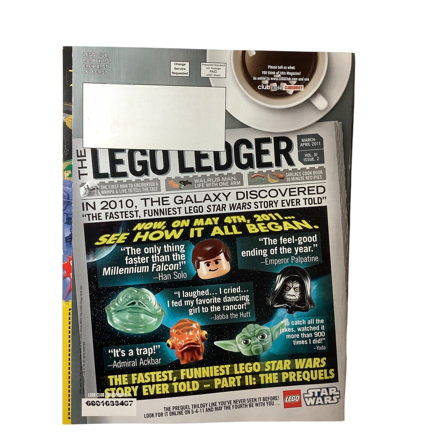 5 x Back Issues Lego Club Magazines, 5 issues from 2010-2015 Pictured