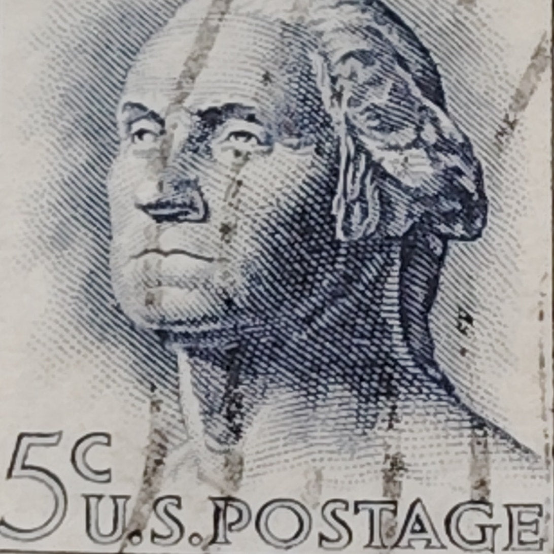 1962 Scott #1213 5¢ George Washington / Regular Issue – Rotary Press – Canceled