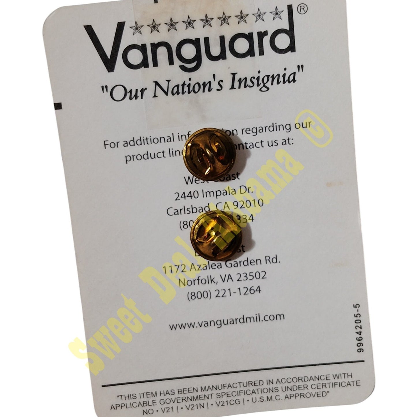 Vanguard Badge Pin: Diver Second Class - Mirror Finish, 1"H x 3/4"W