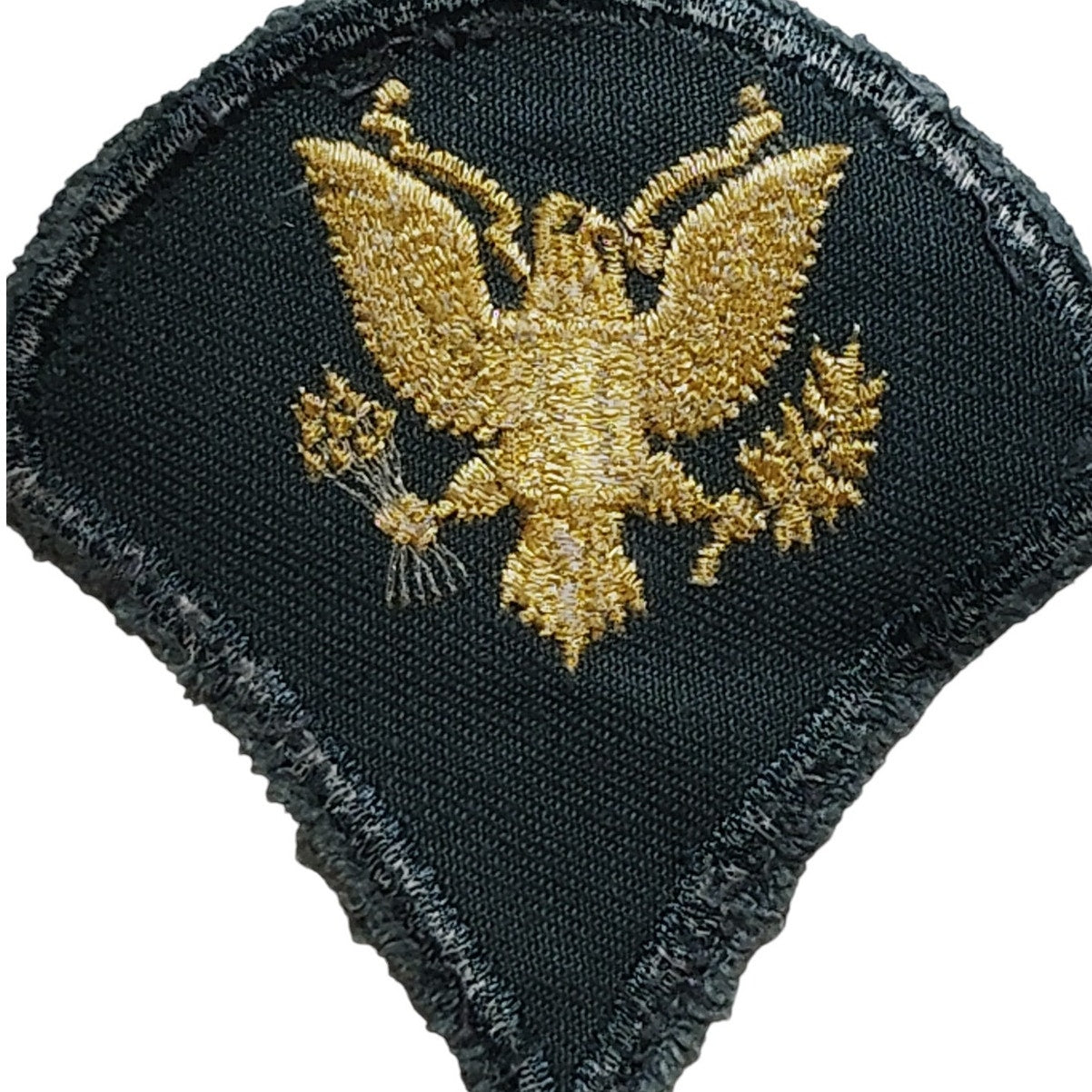 Pre-1978 Gold Embroidered Specialist E-4 Dress Uniform, ODG, Sew-On, 3" x 2.75"