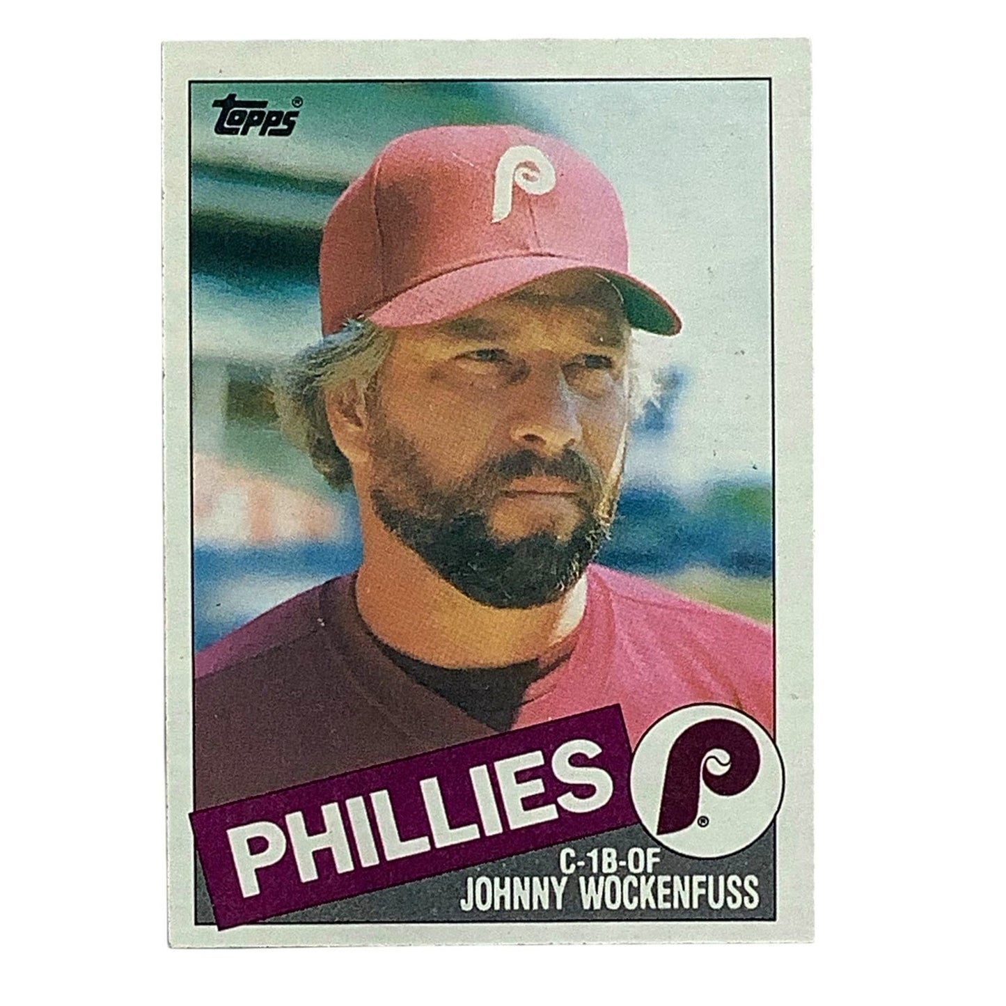 Johnny Wockenfuss, Philadelphia Phillies, MLB, 1985 Topps Card 39, EX/NM