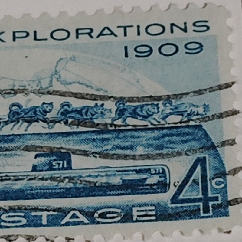 1959 Scott #1128 – 4¢ Arctic Explorations / Peary & Nautilus – Canceled