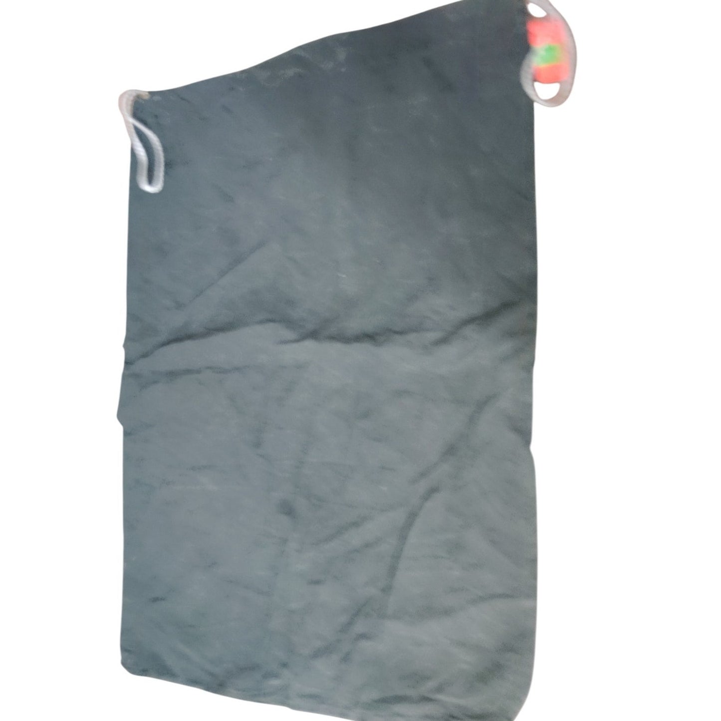 Green Soft Cotton Drawstring Bag – 25"H x 17"W Flat, Lightweight Utility Sack w/ Top Closure Loop