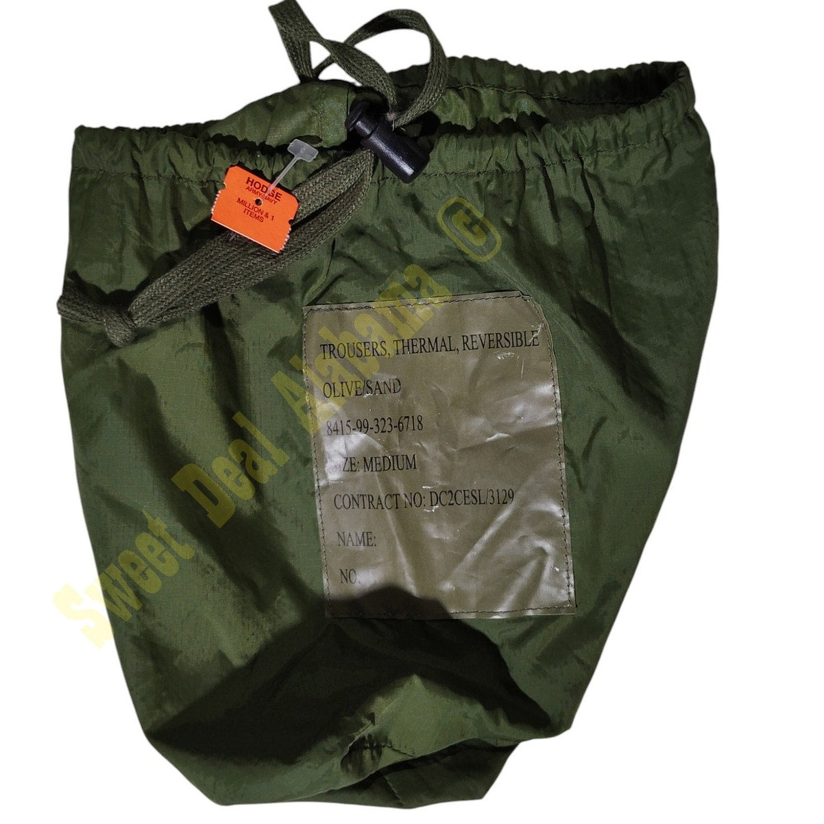 British Military - Bag Used For Thermal Trousers, 8" x 6" x 3.25" (Bag Only) ODG
