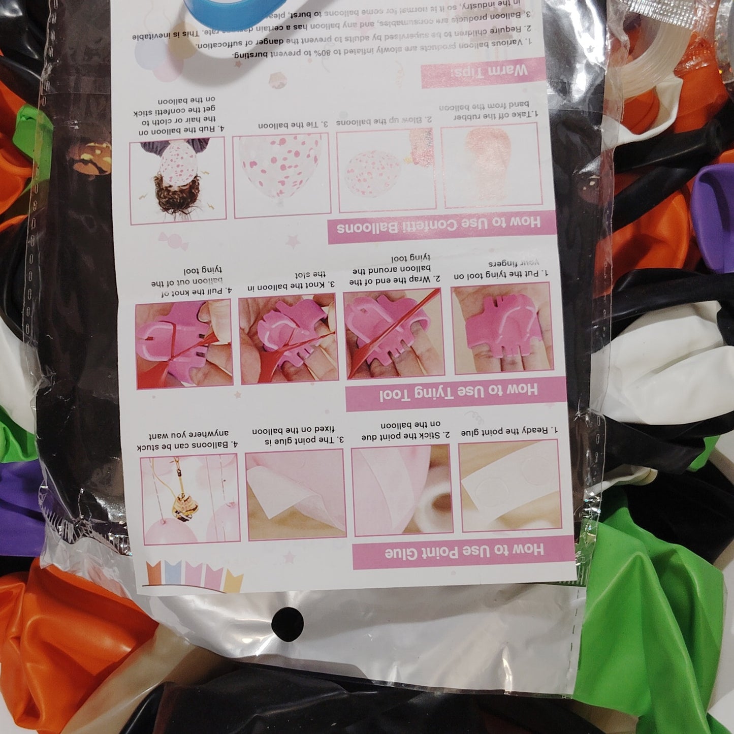 159‑PC Halloween Balloon Kit – Bat Balloon, Tape, Glue, Tie Tool & Instructions