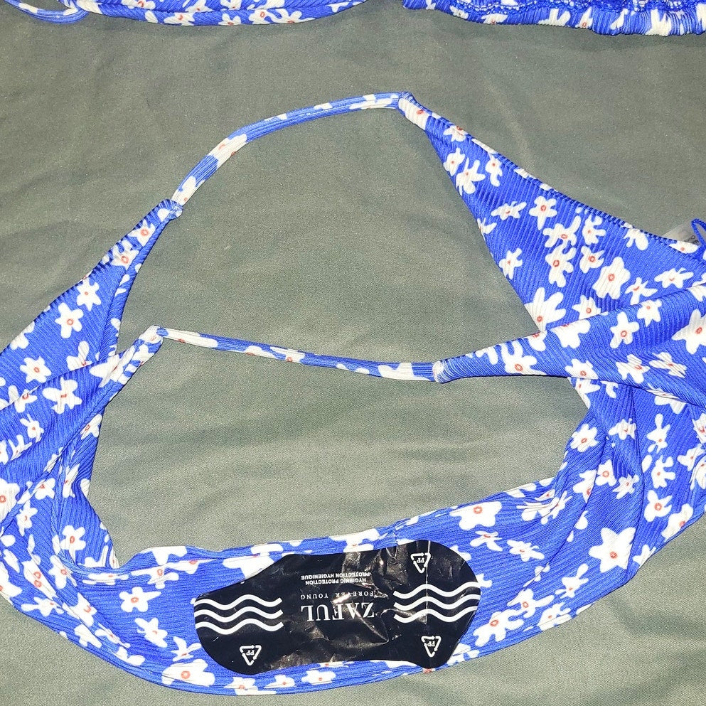 ZAFUL Daisy Floral Underwired Knotted String Triangle High Cut Cheeky, M (6)