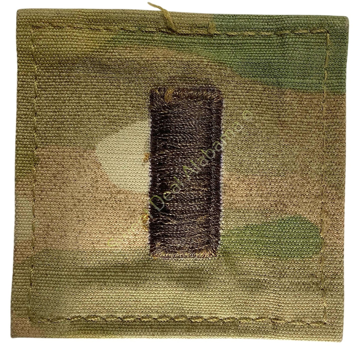 U.S. Army 2nd Lieutenant OCP Rank Insignia, Multi-Camo, 2x2, Hook-n-Loop Back