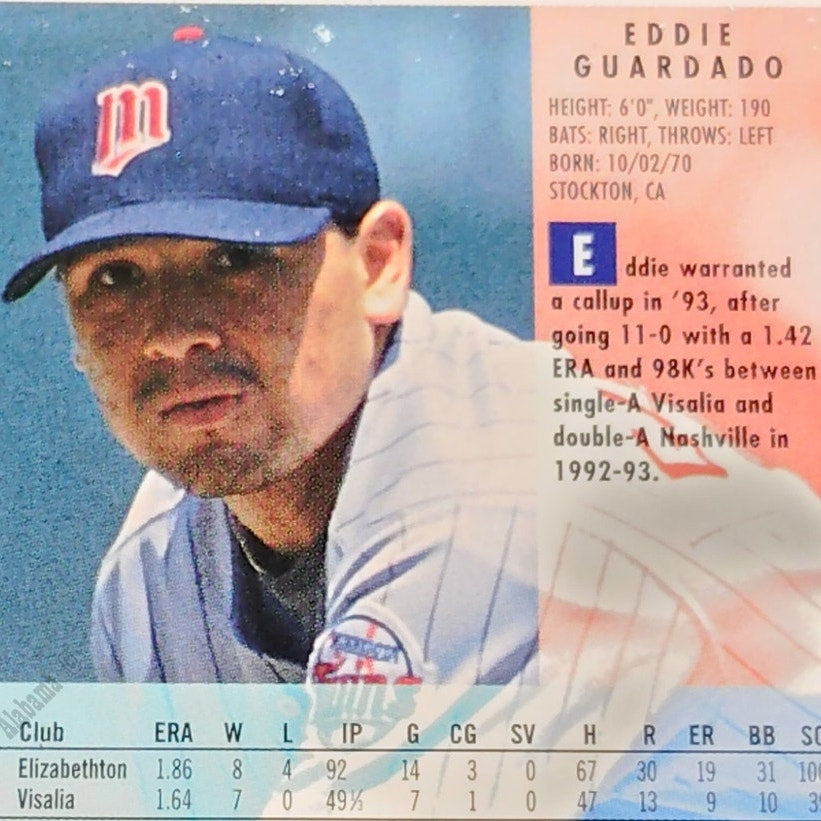Eddie Guardado, Minnesota Twins, #203, 1994 Fleer Baseball Collector's Card