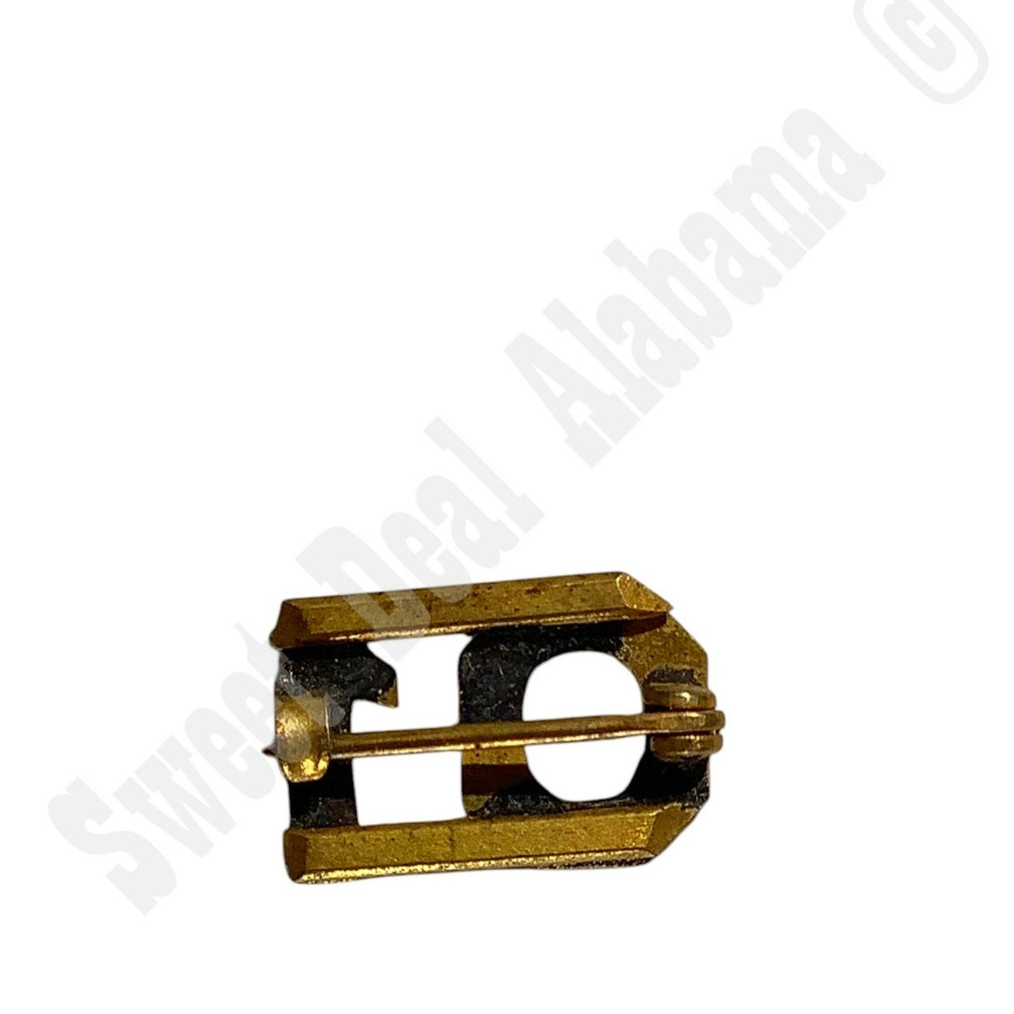 WWI Era Numeric "01", Brass Military C-Clasp Hat / Lapel / Collar Pin 3/8"H